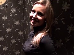 Very sexy blonde strips for money