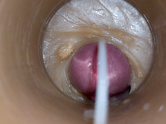 Camera Inside Deep Pussy Captures Cumshot