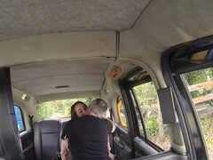 Zoé Davis is eaten out & fucked rough in the back of the taxi