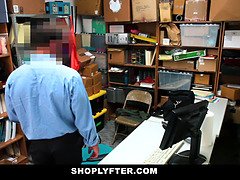 Shoplyfter - lean teen (Alex Harper) blackmailed and disrobed down