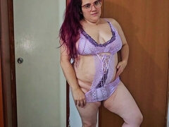 Amatoriale, Bagno, Bella grossa formosa, Occhiali, Lingerie, Solo