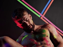 MEN - Theo Brady and Olivier Robert dance under the neon light letting their horny cocks rub against each other