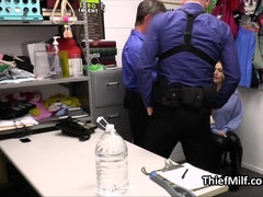 Big-Titted MILF tag teamed by steamy mall cops