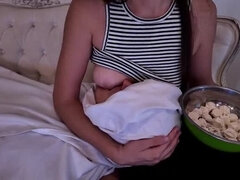 Stepmom Feeds Hungry Step Son With Her Big Lactating Tits