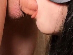 18 jaar, Mooi, Pijpbeurt, Bruinharig, Sperma shot, Huisgemaakt, Student, Tiener