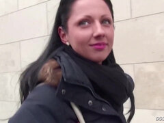 SEDUCING SKINNY TEEN JULY SUN TO FUCK WITH HUGE LOAD AT PUBLIC - outdoor euro POV