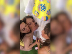 お尻, 茶髪の, グループ, 下着, 天然, オッパイの