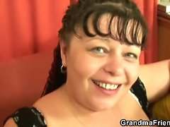 3some sex with mature plumper POV