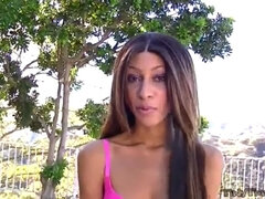 Skinny teen anal slut takes a cock in her ass