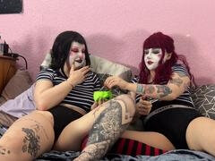 Behind the scenes with clown girl Alice Bean and her smoking fetish