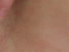 Skinny Brunette Babe Fingers Herself on Washing Machine to Climax