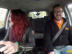Crazy Redhead Fucks Car Gearstick and her driving instructor Ryan Ryder