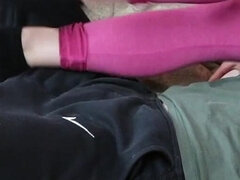 Young Amateur Wife Ballbusting and Facesitting in Socks