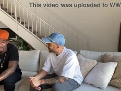 큰 음경, 흑인, 오랄섹스, 흑갈색 머리, 도기스타일, 대단히, 문신, 젖은