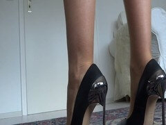 Mesmerizing display of flawless legs and high stilettos