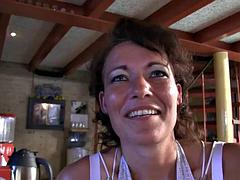 Sucer une bite, Brunette brune, Marrant, Mature