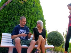 Enthousiasteling, Lieveling, Rondborstig, Dik, Hd, Orgie, Buiten, Trio