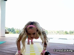 Blondine, Pik sutte, Hårdt, Udendørs, Realitet