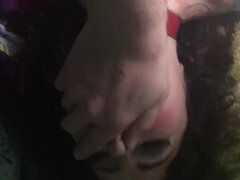 My Dom bound me to chair slapped me until he got himself off with a deposit of a thick cum straight into my mouth after using my head like a fleshligh