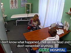 Barra Brass, the blonde nurse, gets her wet pussy filled with hot cream in fake hospital POV