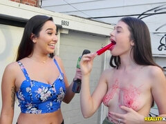 Negroa, Loiroa, Morena, Latina, Maduroa, Dinheiro, Ao ar livre cartaz de rua outdoor, Xoxota