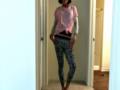 Trans in pantyhose and striptease in thongs