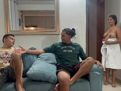 18, Veľký zadok, Veľké kozy, Striekanie semena, Latinskej, Dospelé, Nahé, Manželka