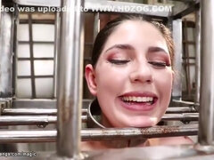 Caged Head Slave Wanking - Big Dicks