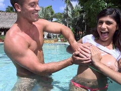 Pool action with extravagant Mia Khalifa and Sean Lawless from Mia Khalifa