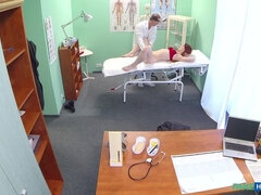 Sexy redhead has surprise for doc