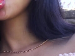 Brunette, Hunn, Hd, Utendørs, Alene, Leker