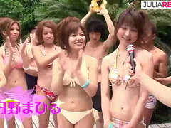 Hot Japanese Teen Pool Party with Blowjob Contest and Creampie Action - Uncensored JAV