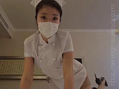 素人, アジア人, グローブ, ゴム, 下着, 看護婦, 穴開きパンティ, ハメ撮り