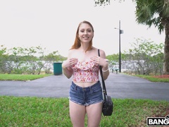 Redhead Paid to Fuck in the Bus