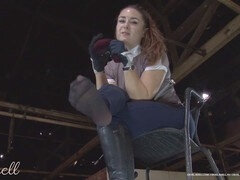 European femdom goddess with a smoking fetish dominates in pov