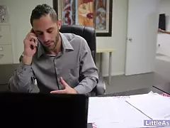 Teenager asian real estate agent is kinky at job interview