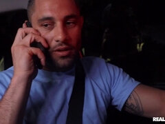 Anya Ivy fucks driver Damon Dice in the trunk