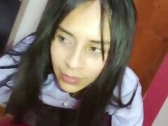 Amateur, Sucer une bite, Collège université, Fille latino, Masturbation, Suçant, Nénés