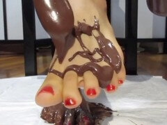 Européenne, Pieds, Nourriture, Maigrichonne