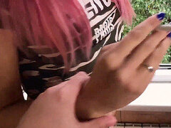 Amatoriale, Pompino, Schizzo di sborra, Fatto in casa, Fumando   smoking, Succhiando, Ragazza