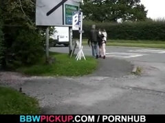 Curly BBW seduced by a stranger