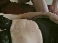 Mature British crossdresser girl has sex with grandpa daddy