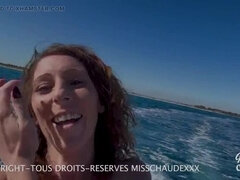 French Amateur Brunette Hardcore Outdoor Threesome - Doggystyle Fucking on Beach with Big Natural Tits and Deep Throat Blowjobs