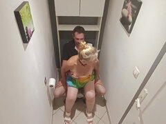 Risky Public Fuck In The Toilet