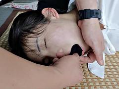 Feifei and Jinyu taste each others stockings