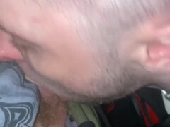 Kinkysirius in Chav Scally Outfit Sucks Hard by Leather Bear in the Public Restroom