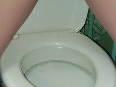 Asmr Toilet Fetish: Hairy Girl Pees Standing Up Pisses Loudly