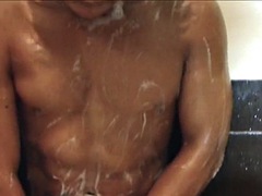 Theres nothing like taking a look at this sexy Asian boy playing alone in a nice warm soapy bathtub with pink pedals.