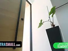 18, Stor pik, Pik sutte, Brunette, Hd, Lille kvinde, Hård sex, Bryster