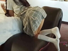 Young Schoolgirl in Uniform Fucked Hard from Behind by Older Friend - Real Amateur Video